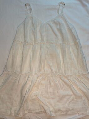 White flowy babydoll mini dress coquette cottagecore